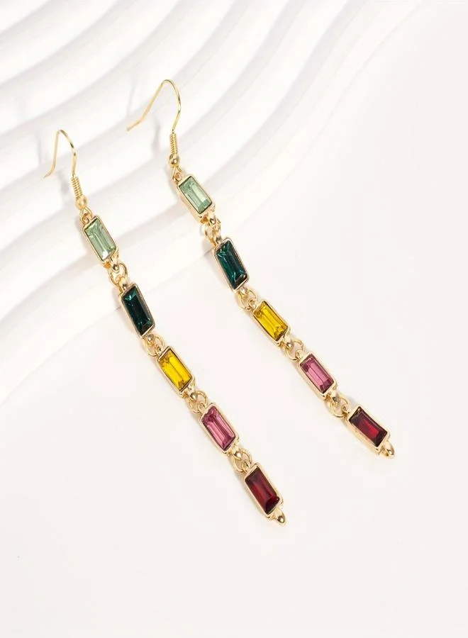 Take Two Women Multicolor Geometric Drop Earrings